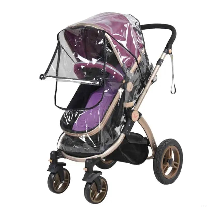 Q22D copertura antipioggia per passeggino universale completamente trasparente per auto, vento per protezione solare