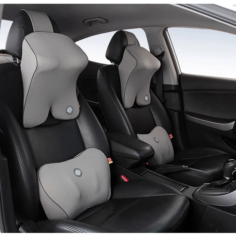 Cuscino per poggiatesta e supporto lombare in memory foam per auto, comodo cuscino di sicurezza per collo e vita