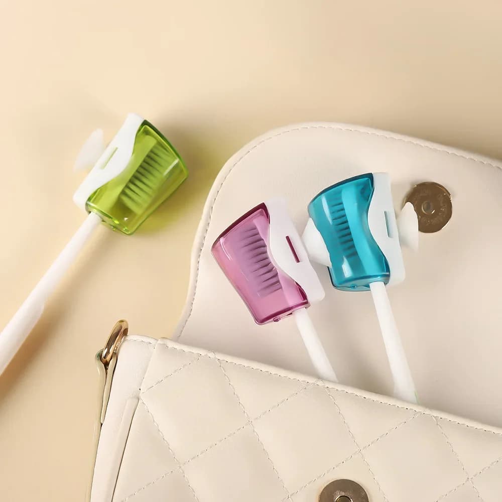 Portable Travel Fan Brush Cover for storing open and closed toothbrush Cover for dust protection for electric toothbrush