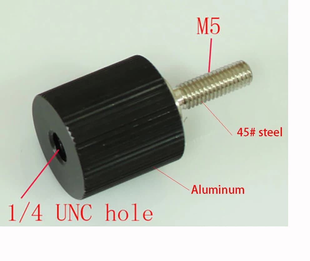 Adattatore per vite di conversione da 1/4 "femmina a M5 maschio per sistema di guida dell'asta e fotocamera per treppiede, da 1/4 a m5, adattatore da 1/4"-20 femmina a M5