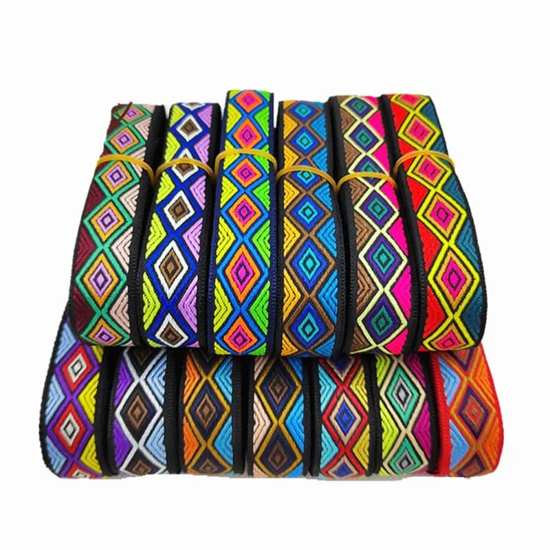 5 metri 20mm Jacquard Poliestere Tessitura Fascia Borsa Tracolla Cintura Decor Nastro Bias Nastro di pizzo Vestiti Accessori per cucire