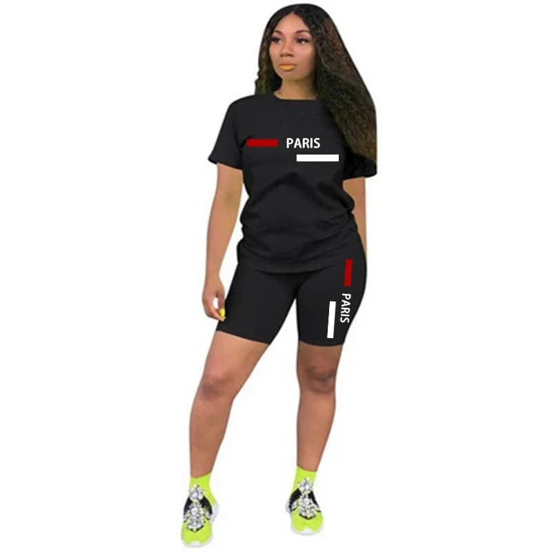 Completo Estivo Casual da Donna 2026 di Tendenza, Due Pezzi, in Tessuto Traspirante e Morbido, Maglietta a Maniche Corte con Scollo a O e Pantaloncini, Tuta Sportiva Quotidiana