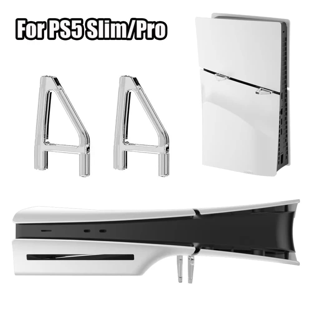 Supporto orizzontale triangolare per PS5 Slim / Pro Base Supporto trasparente Supporto di stoccaggio per accessori da gioco PS5 Slim