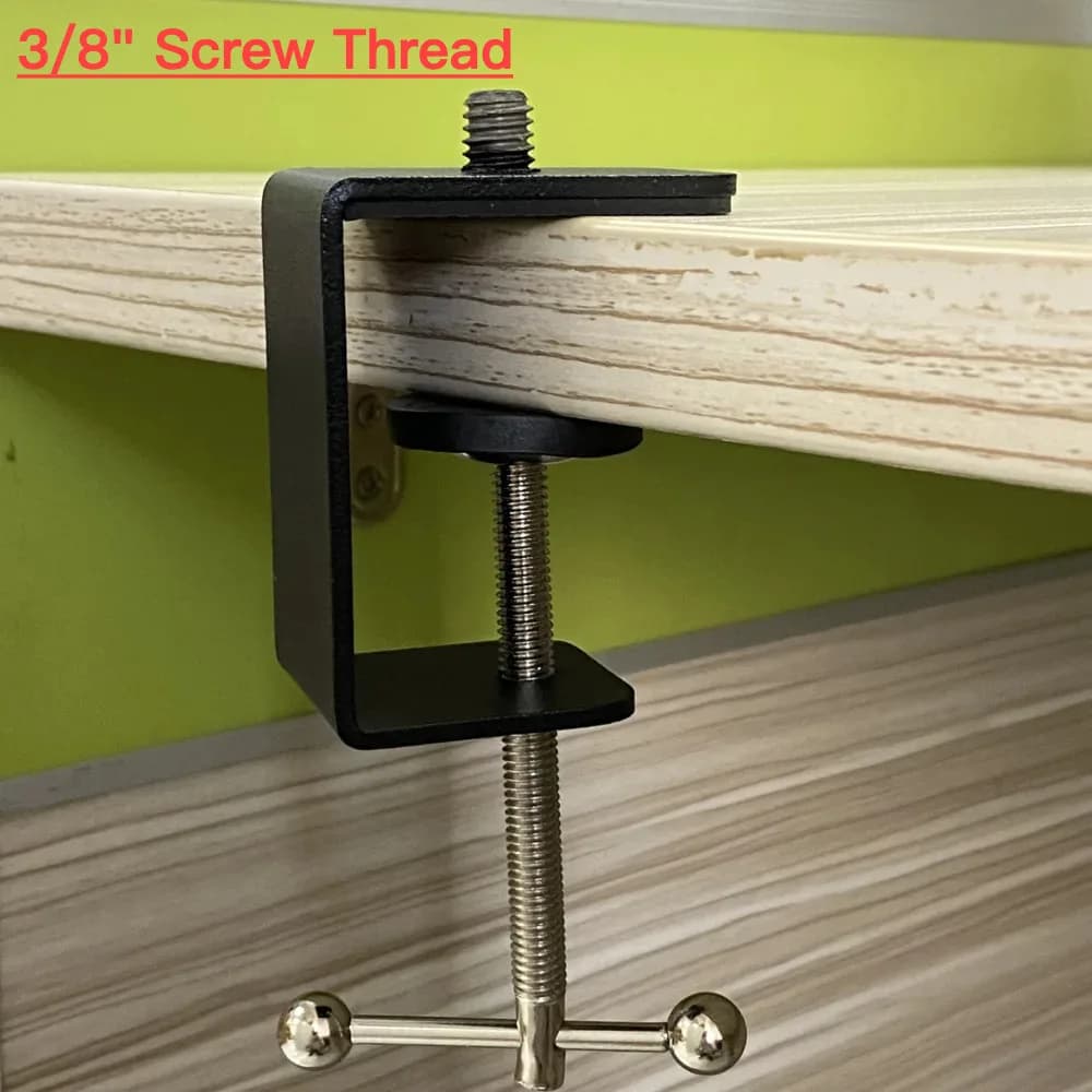 Microphone Board Clamps for desktop mounting with 3/8" thread "Microphone Accessories for microphone supports or sound stage with DJ gooseneck