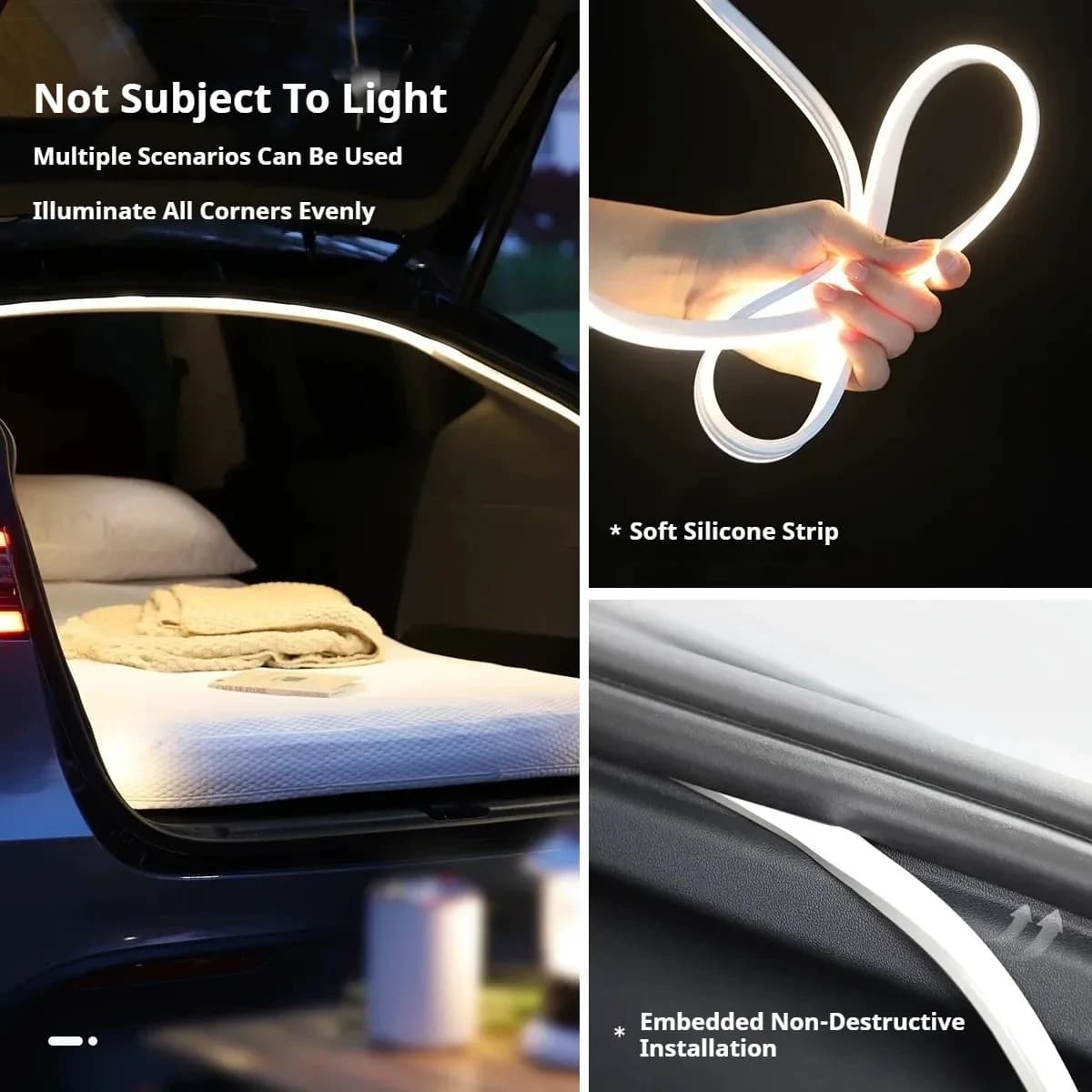 Rear Trunk LED Light Bar Strips Trunk Interior Decorative Lamp Strip Fit for Volkswagen Tiguan Auto Interior Accessories