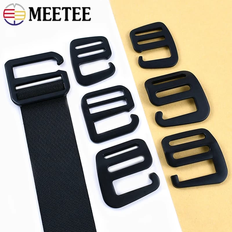 5/10 Pezzi Fibbia a G Nera 20-38mm per Cinghie, Regolatore per Borse, Fibbia Scorrevole, Ganci ad Anello per Zaini e Collari per Animali Domestici, Componente per Cucito