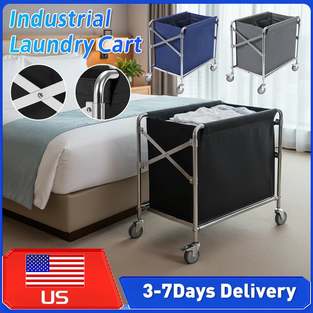 Stainless Steel Folding Wallet with Wheels, Large and Resistant, for Home, Hotel, School