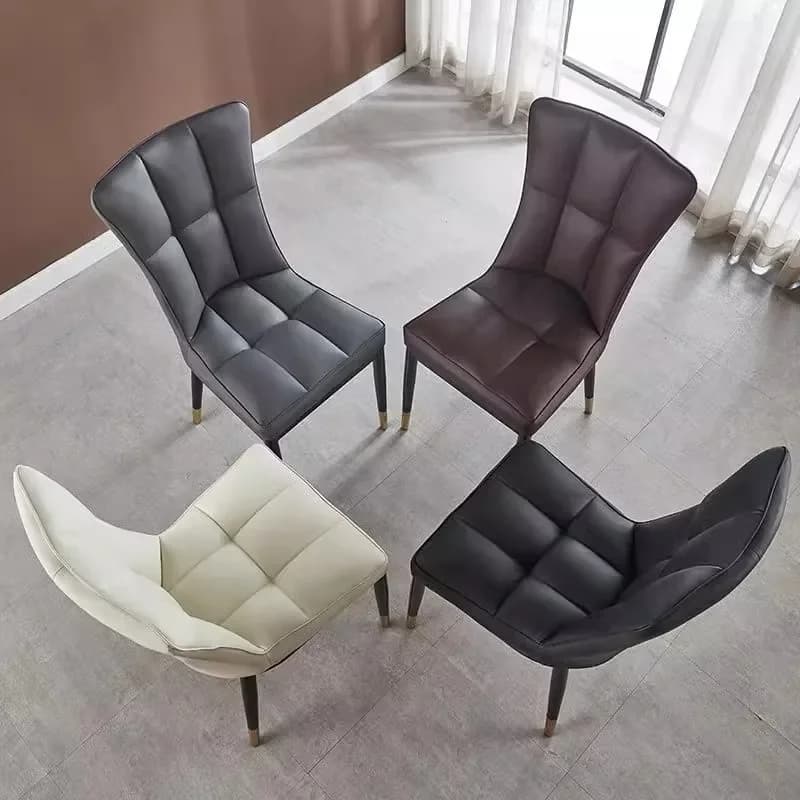 Comoda sedia da pranzo con gambe dorate in metallo e pelle, cucina italiana, sedia da pranzo da campeggio, ufficio, chiodi Sillas Comedor, mobili da camera
