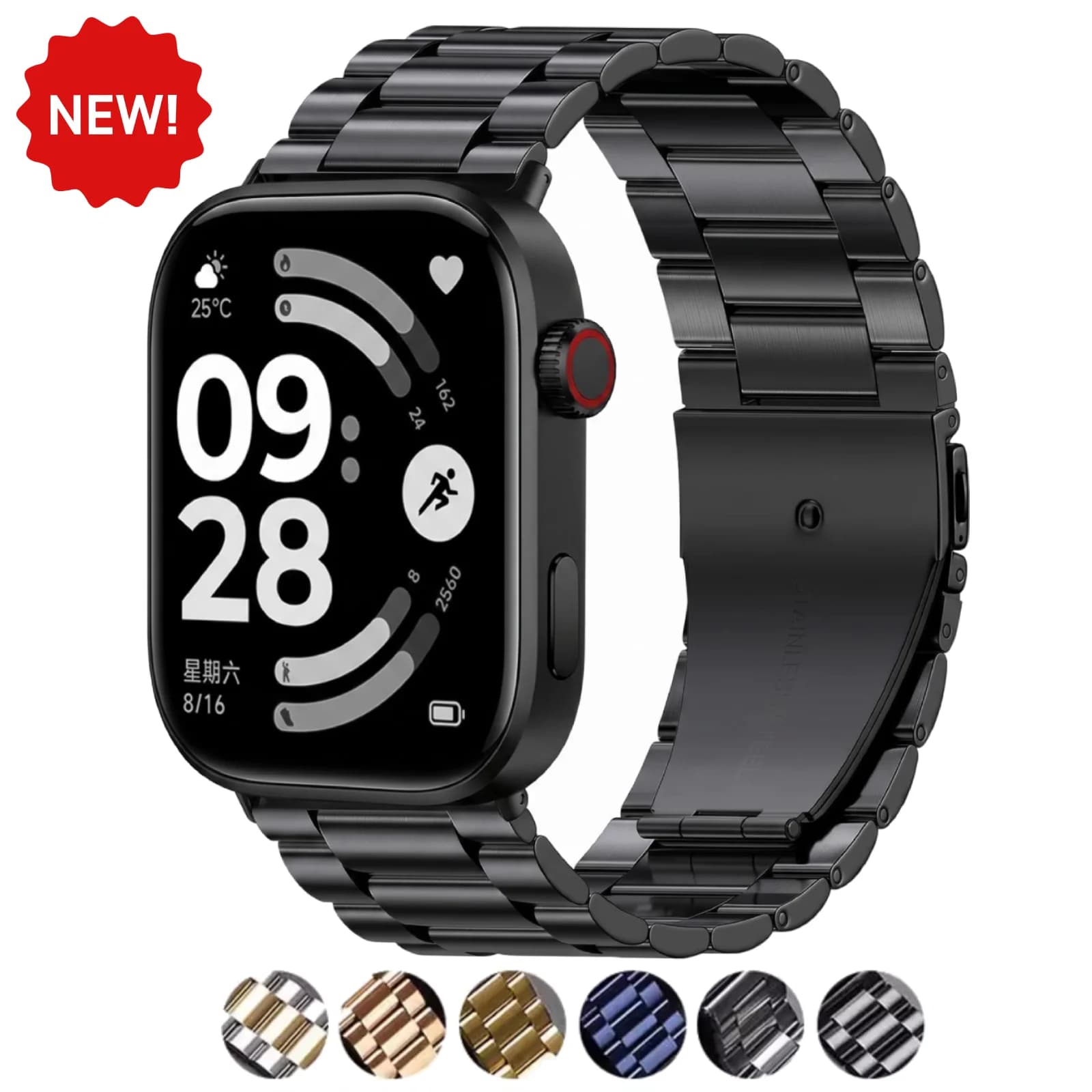 Stainless Steel Strap For Xiaomi Mi band 9 Pro/8Pro For Redmi Watch 4 5 6 Metal Watchband Smartwatch Replaceable Bracelet Correa