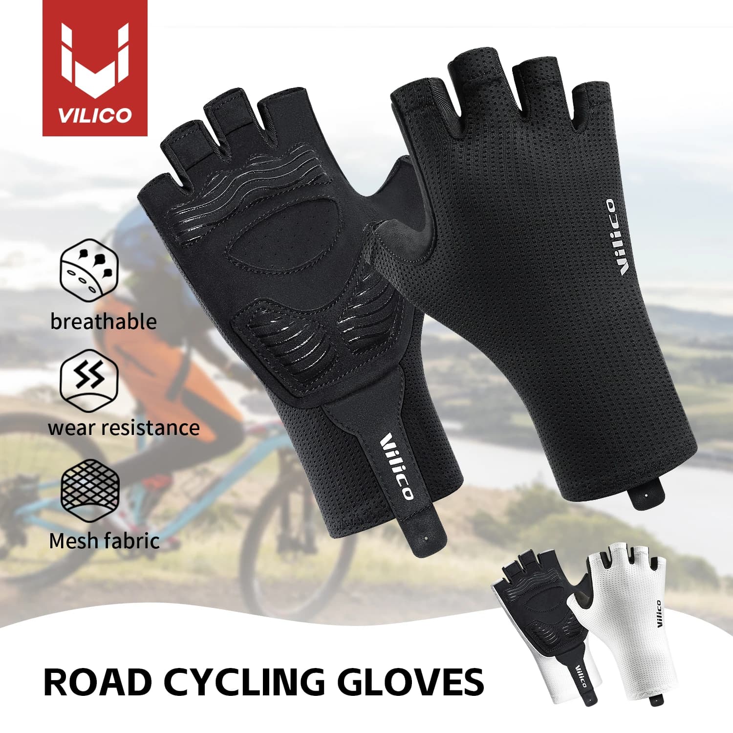 Cycling Gloves half fingers Breathable mountain bike gloves shockproof Bike Gloves wear-resistant for men women
