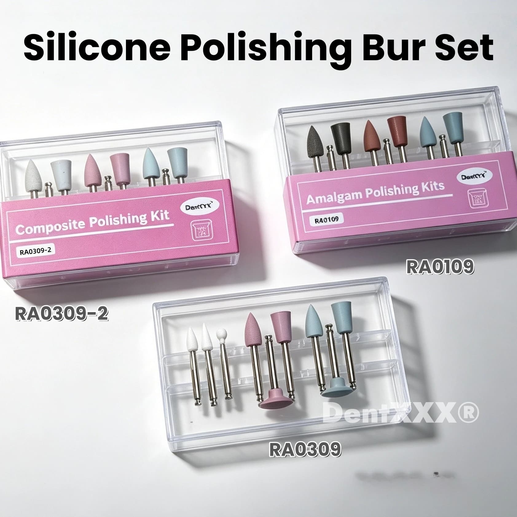 Set di 9 Pezzi/Scatola di Testine Abrasive in Silicone, Testina Abrasiva in Pietra Arenaria Bianca per Lucidatura Efficiente della Resina