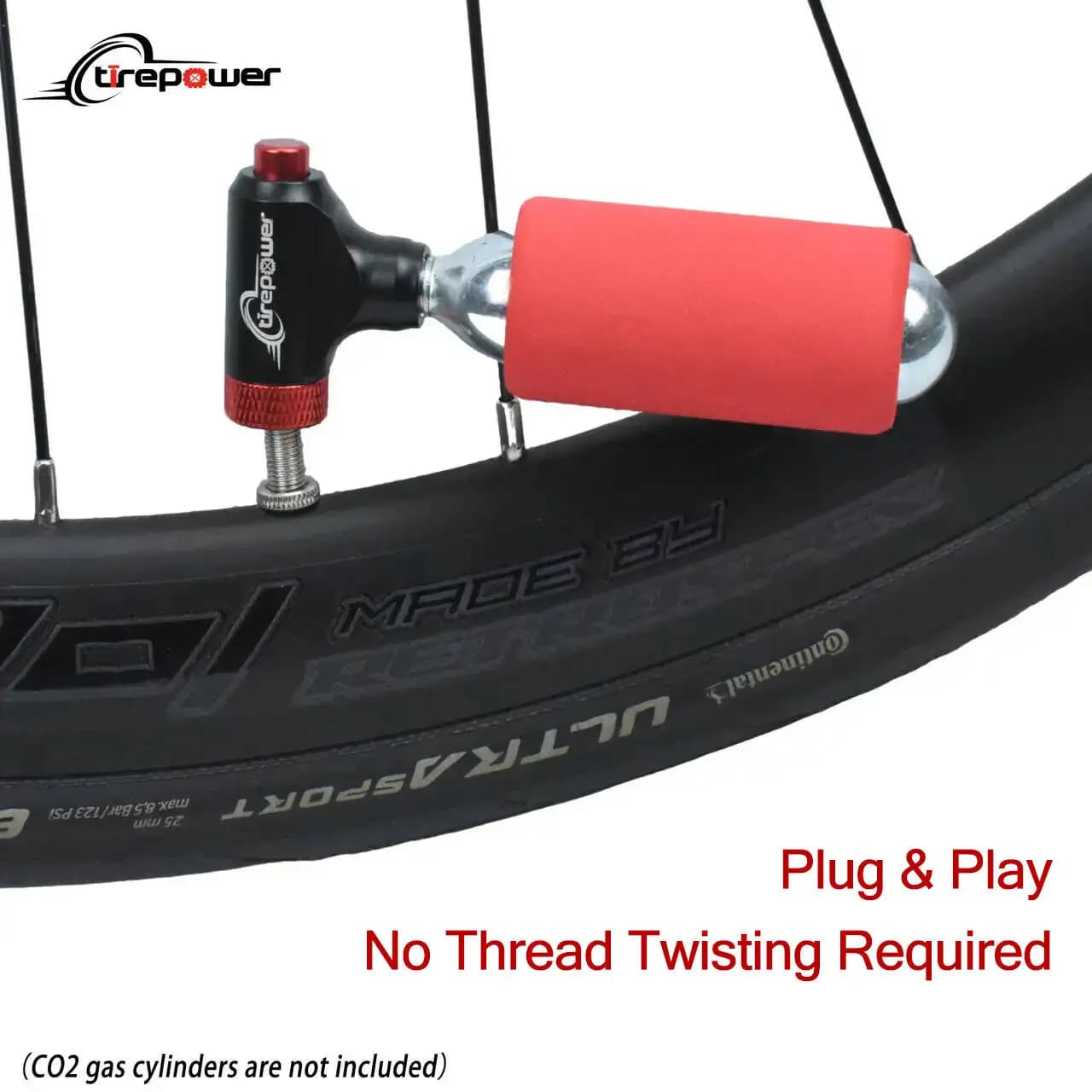 Mini CO2 Inflator Easy Operate Quick Easy Inflator Presta Schrader Valve Compatible Bicycle Tyre Pump for Road Mountain Bikes