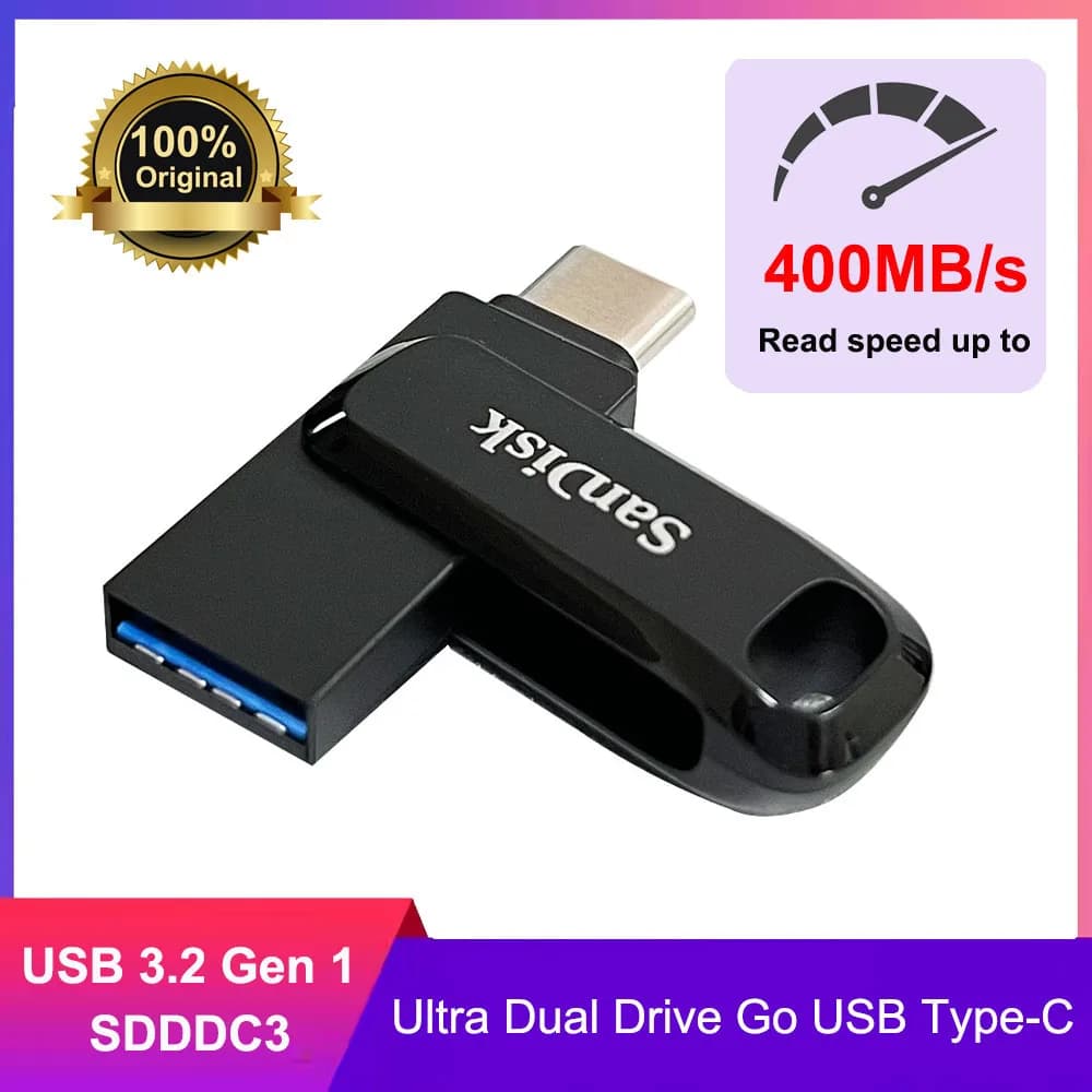 SanDisk Ultra Dual Drive Go USB Type-C 64GB Pen Drive 128GB Flash Drive 256GB Memoria Flash Disk OTG USB 3.2 Gen 1 512GB U Disk