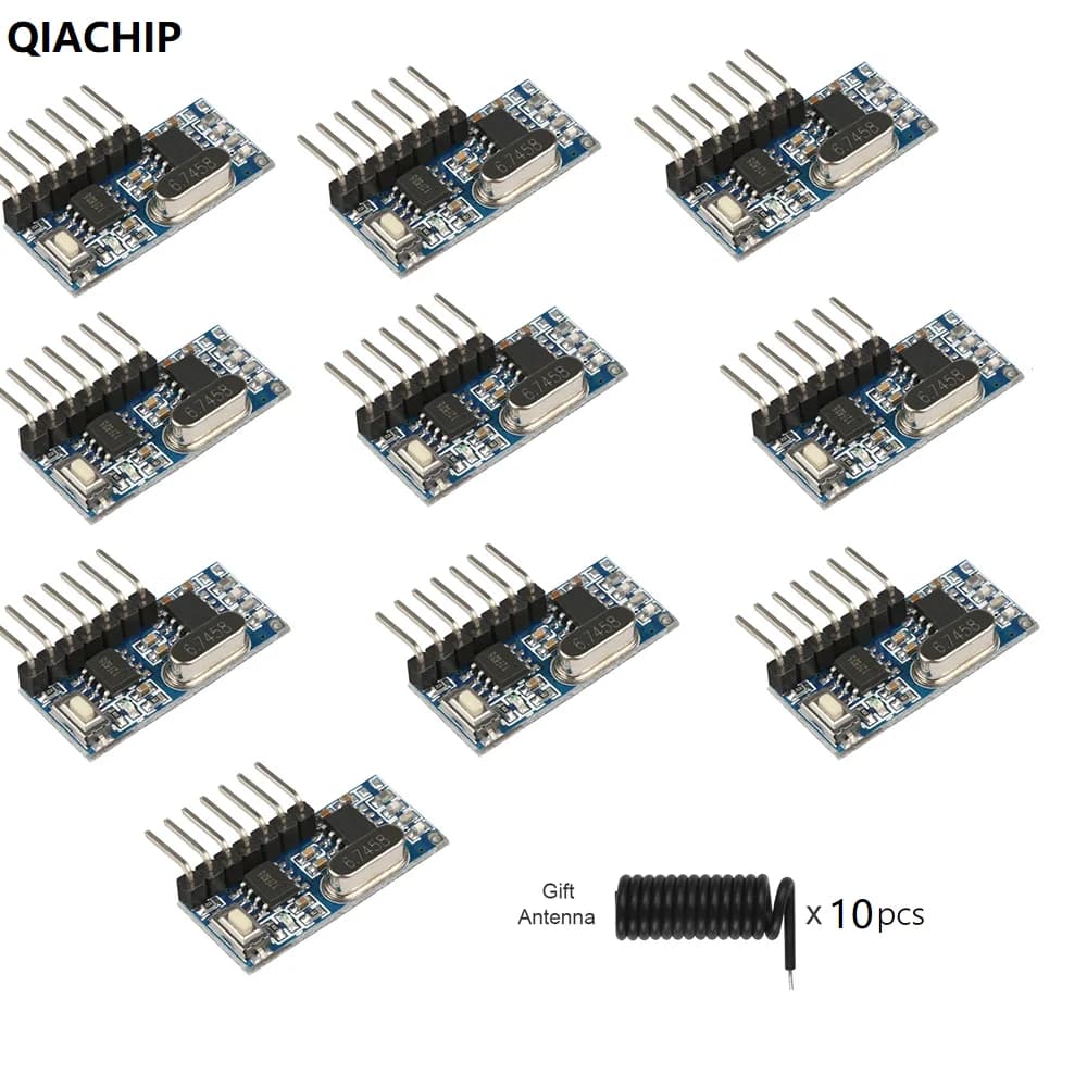 QIACHIP 10PCS 433 Mhz ricevitore RF modulo di decodifica codice di apprendimento 433 Mhz Wireless 4 CH uscita per telecomandi 1527 2262 encoder