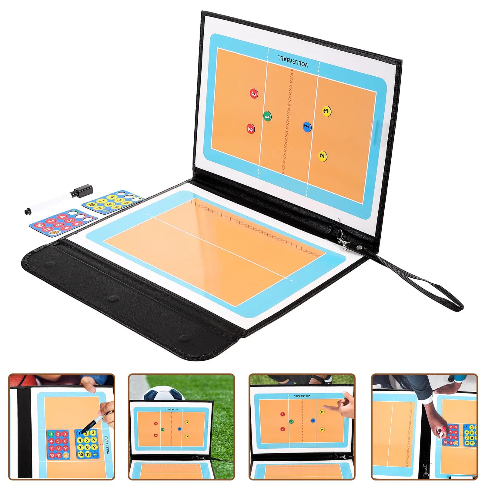 1Set Volleyball Coaching Board Iron Material Reusable Lightweight Sports Ball Match Planning Training Board Sports Ball Supplies