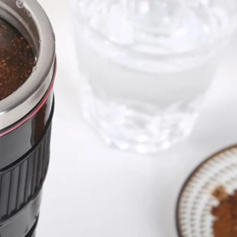 400ml Camera Lens Coffee Mug Rust-free Travel Coffee Cup Novelty Stainless Steel Water Bottle Gifts for Lovers Valentine's Day