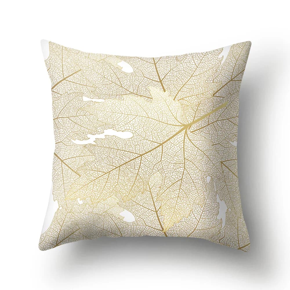 Car Cushion with Golden Geometric Puzzle Matrix Long Cushion for Cushion Cushion Decorative Pillow Federa for Cushion 45x45