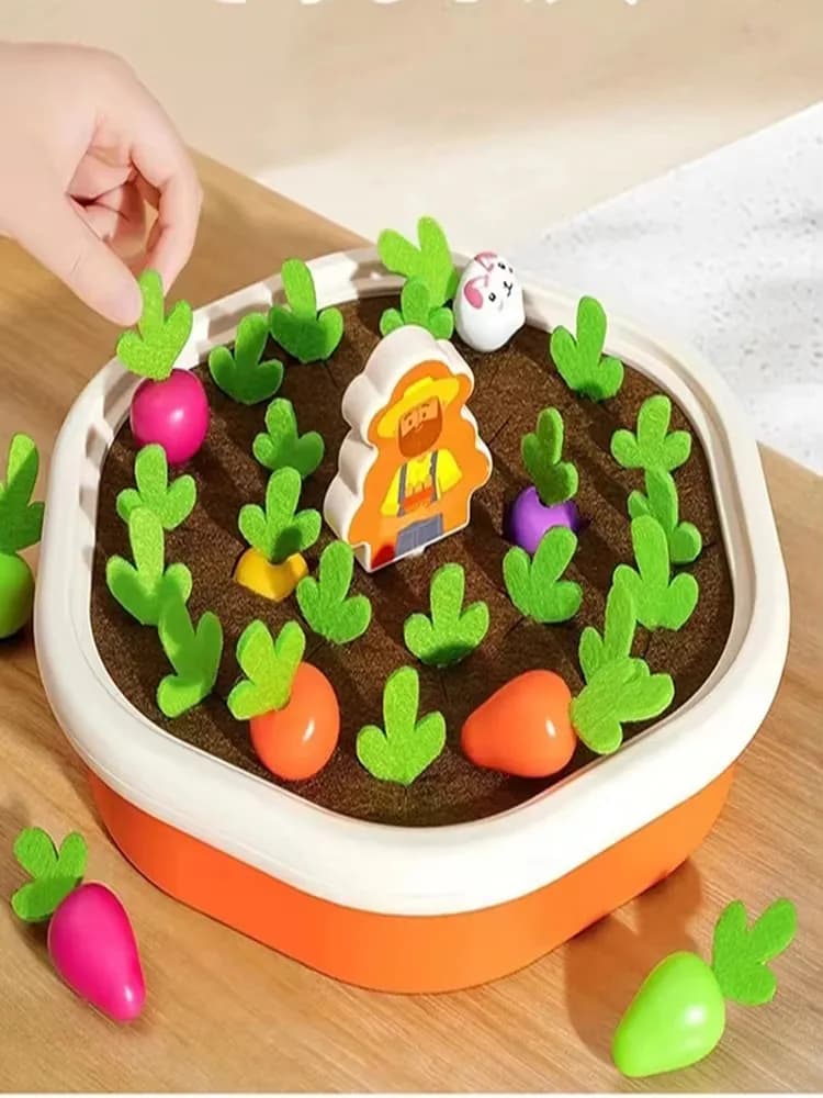 Giocattoli Montessori per bambini per giocattoli per bambini Giocattolo educativo a forma colorata Tirare carota Set Conteggio Discouvery Giocattoli per bambini che imparano