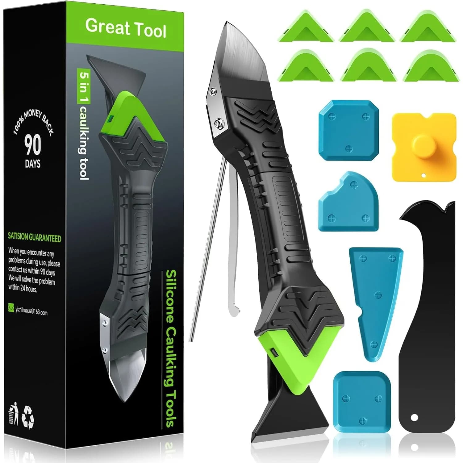 5 in 1 13 pezzi Silicone Remover Sigillante Raschietto liscio Finitore per mastice Kit Strumenti Set di utensili manuali per rimozione stampi per pavimenti