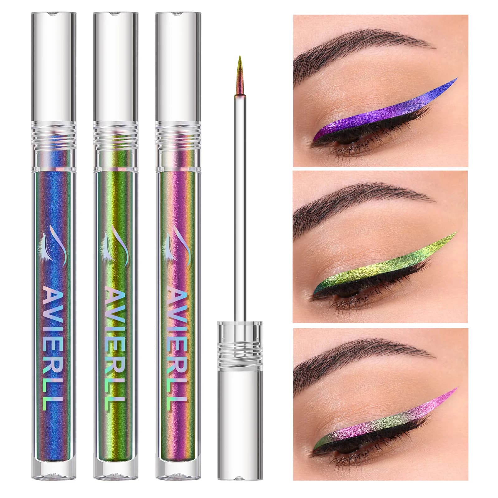 AVIERLL Slim Eyeliner Stick in verde lussureggiante – Impermeabile, di lunga durata e precisione per eyeliner/sombra, senza alcol