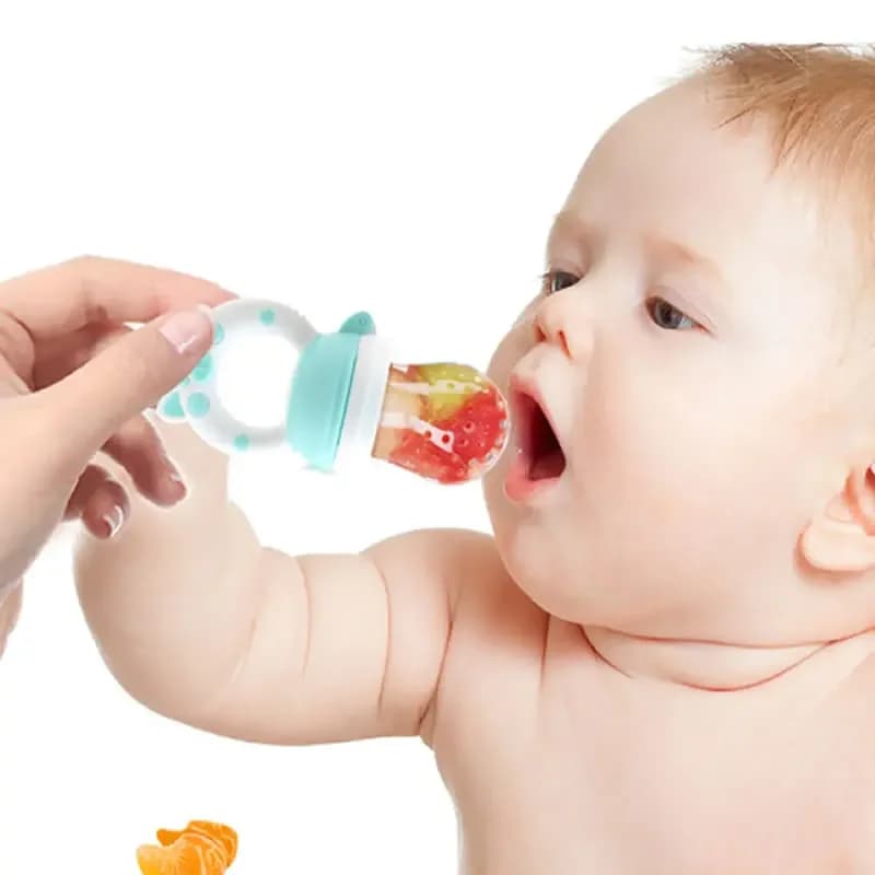 2026 Silicone Baby Feeding Spoon with Juice Extractor Fruit Feeder Pacifier And Chew Toy Feature for Baby's First Bite Eating