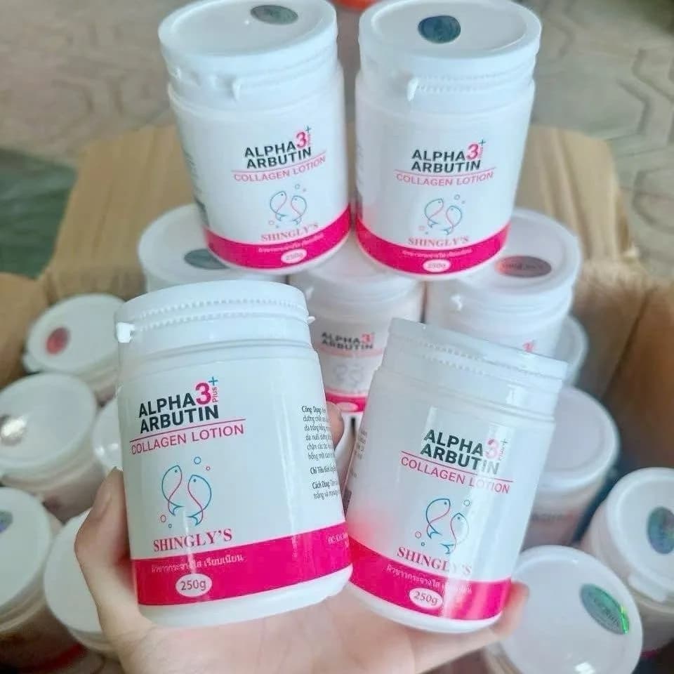 ALPHA 3 Plus ARBUTIN Lozione Corpo all'Arbutina e Collagene 200g - Idratante Sbiancante Tailandese per una Pelle Radiosa e Uniforme