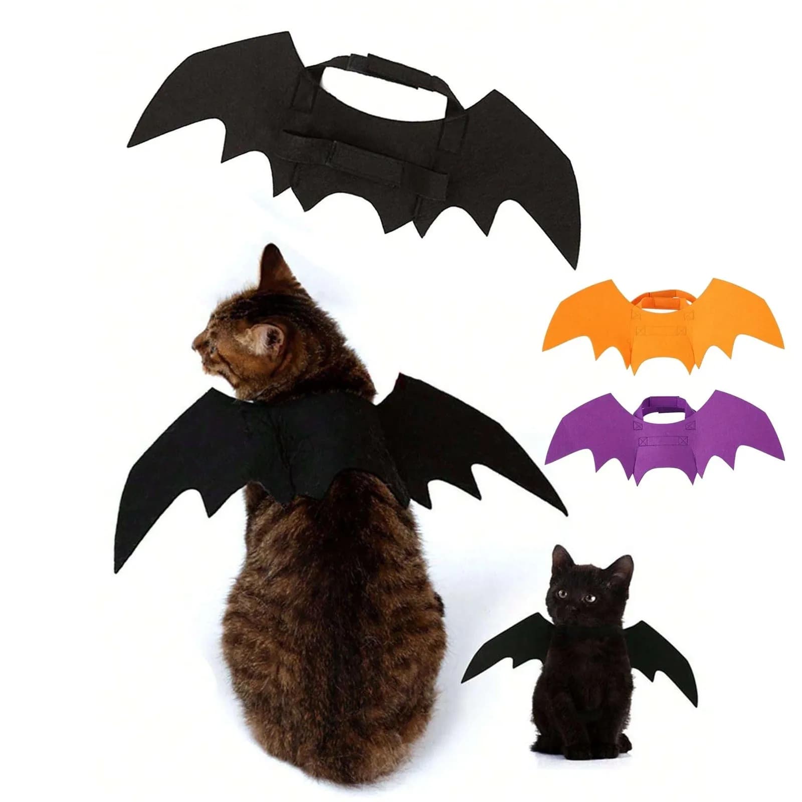 Halloween Cute Pet Clothes Black Bat Wings Harness Costume Cosplay Cat Dog Halloween Party per forniture per animali domestici