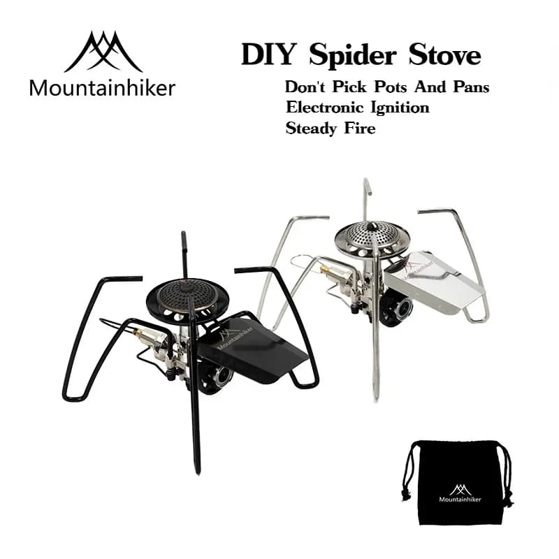 MOUNTAINHIKER Stufa Spider Portable Stainless Steel Portable Light Folding Outdoor Sprinkler for Tourist Picnic Hiking Survival Tool