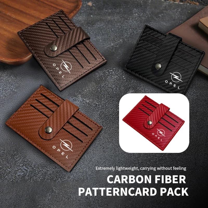 For Opel Car Carbon Fiber RFID Card Holder Card Case Wallet Storage Accessories OPC Astra J H G K Insignia Corsa D B E Mokka