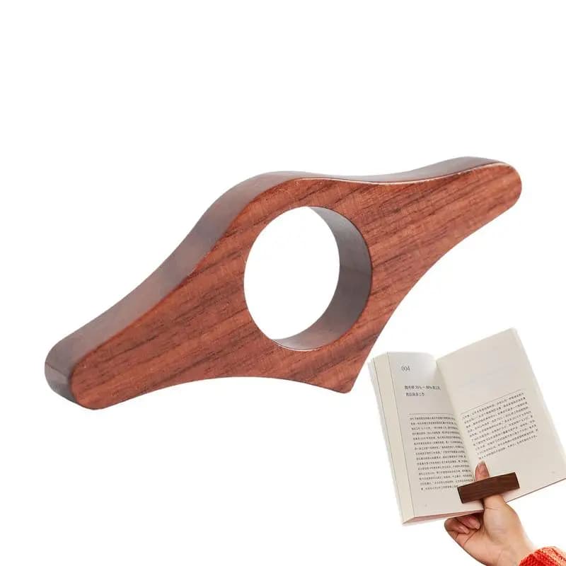 Porta pagine per libri per pollice Segnalibro per pollice in legno Porta pagine per anello per pollice Porta libri per pollice per gli amanti della lettura Strumenti di aiuto per la lettura