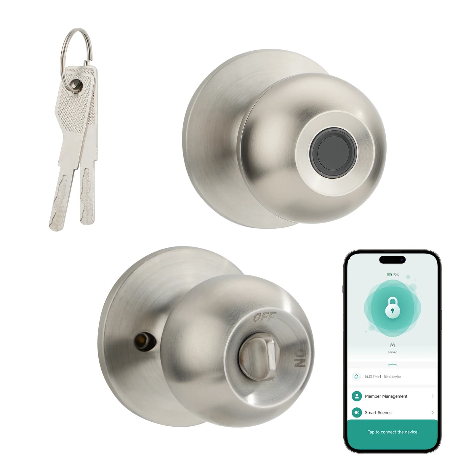 Viladepot Smart Lock Keyless Entry Door Lock Fingerprint APP Control Smart Door Lock Deadbolt Lock Interior Door