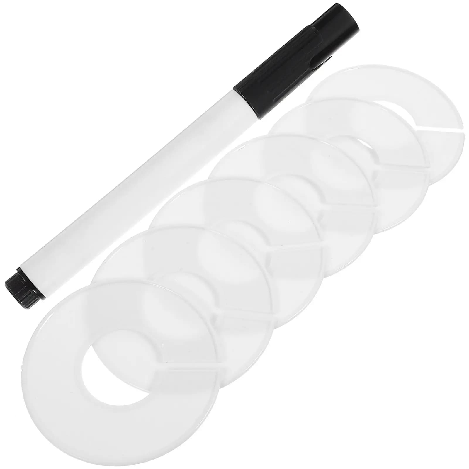 50 Pezzi Divisori per Abiti in Plastica Rotondi per Organizzazione Armadio Neonati, Segnapunti Vuoti per Guardaroba, Separatori per Vestiti