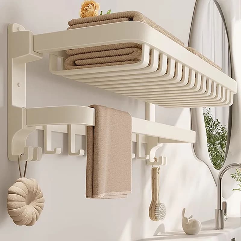 Portasciugamani da parete Portasciugamani galleggianti Portasciugamani pieghevoli moderni Porta asciugamani multiuso Accessori per il bagno