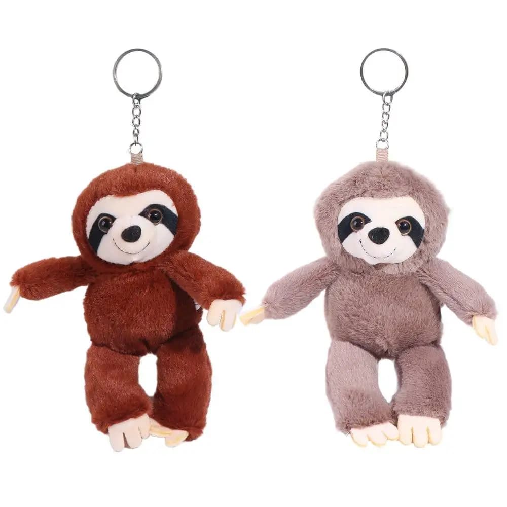 Portachiavi con Ciondolo a Forma di Bradipo Morbido e Realistico, con Grandi Occhi, Charm per Borsa, Regalo per Bambini