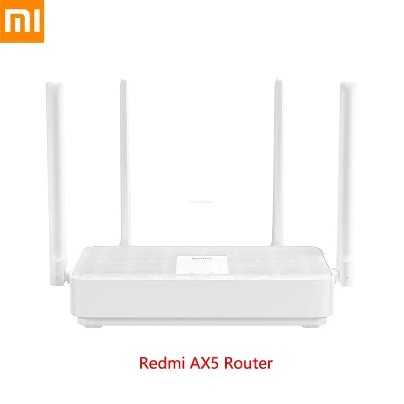 Router Xiaomi Redmi AX5 WiFi 6 Dual Band 2.4G/5G, Ripetitore WiFi Mesh con 4 Antenne ad Alto Guadagno, Estensore di Segnale Intelligente (Senza Scatola)