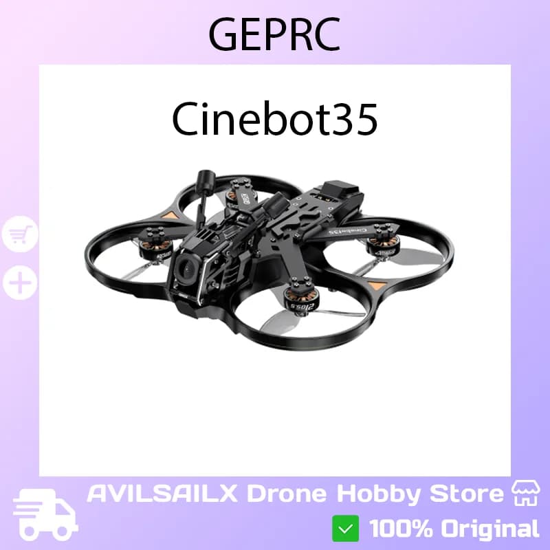 GEPRC Cinebot35 O4Pro Kit Drone FPV da 3,5 Pollici per Fotografia Aerea Interna ed Esterna, Quadricottero Cinematografico Freestyle con Ammortizzazione
