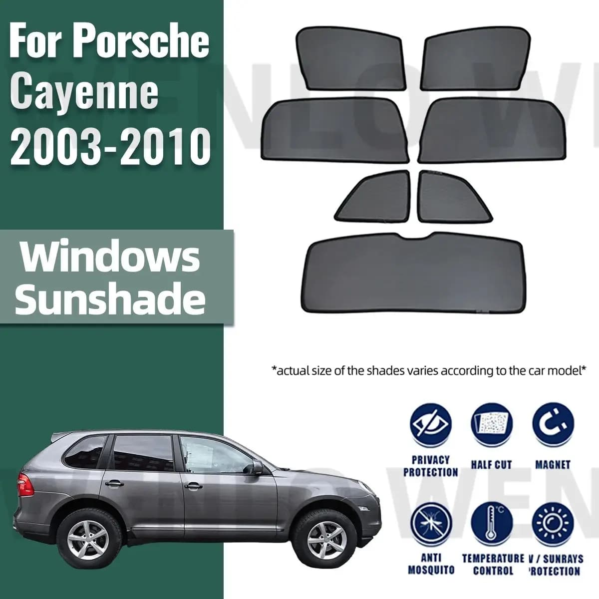 Per Porsche Cayenne 2003-2010 Finestra di automobile Parasole Parabrezza Protezione UV Tenda automatica Parasole Visiera Rete a rete