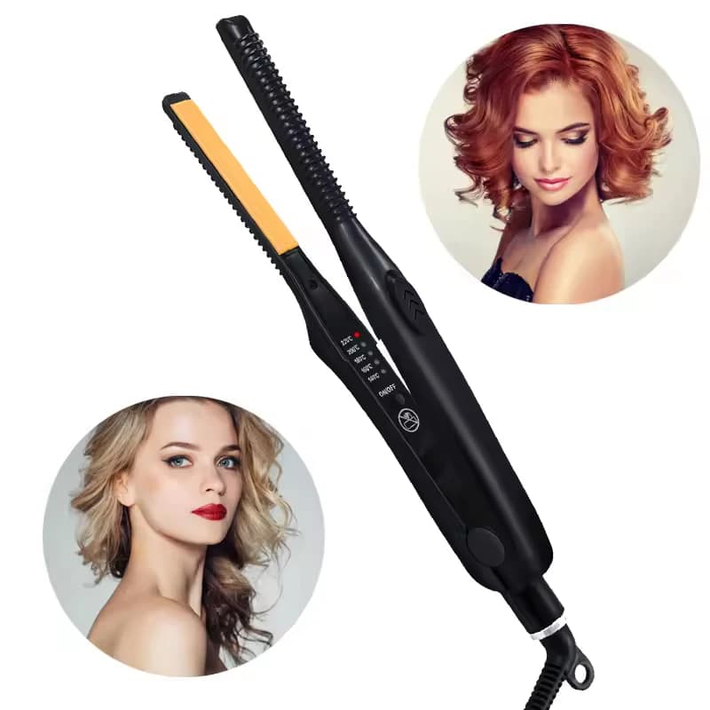 Factory Wholesale Professional Mini Ceramic Hair Straightener Pencil Flat Iron for Short Hair Pixie Cut Bangs Styling