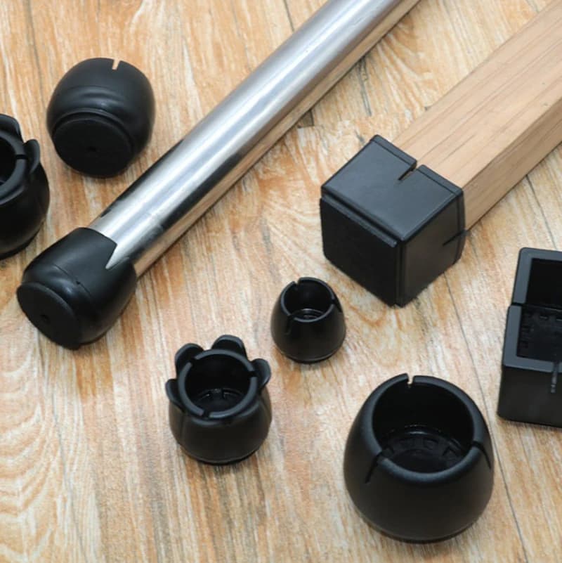 4 pz/set gomma nera Tappi Per Gambe Per Tavolo E Sedia Copertura Del Piede Decorazioni Per La Casa Antiscivolo Mobili divano gamba Piedi Rilievi Protezione Del Pavimento Pad