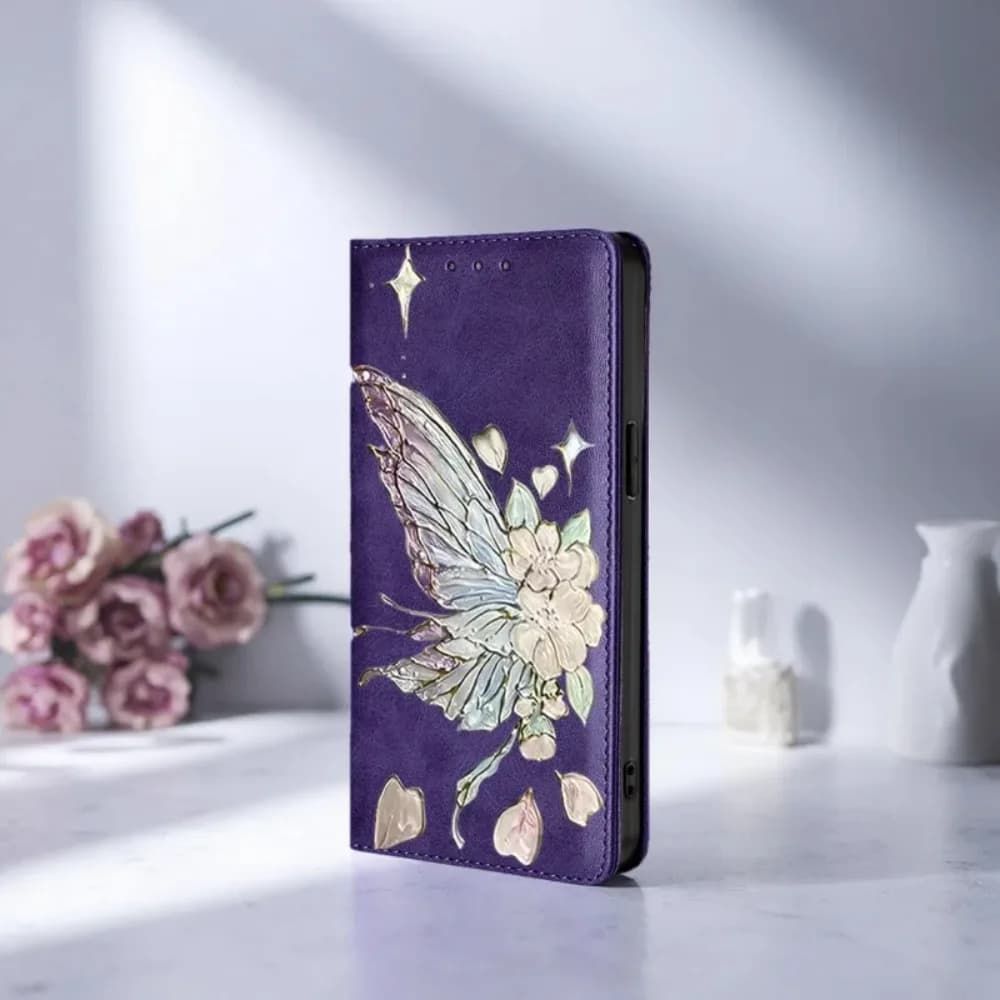 Painted Leather Magnetic Wallet Case for Samsung Galaxy S26 Ultra S25 FE Galaxy S24 S23 S22 S25 Edge S26 Plus Cover Funda