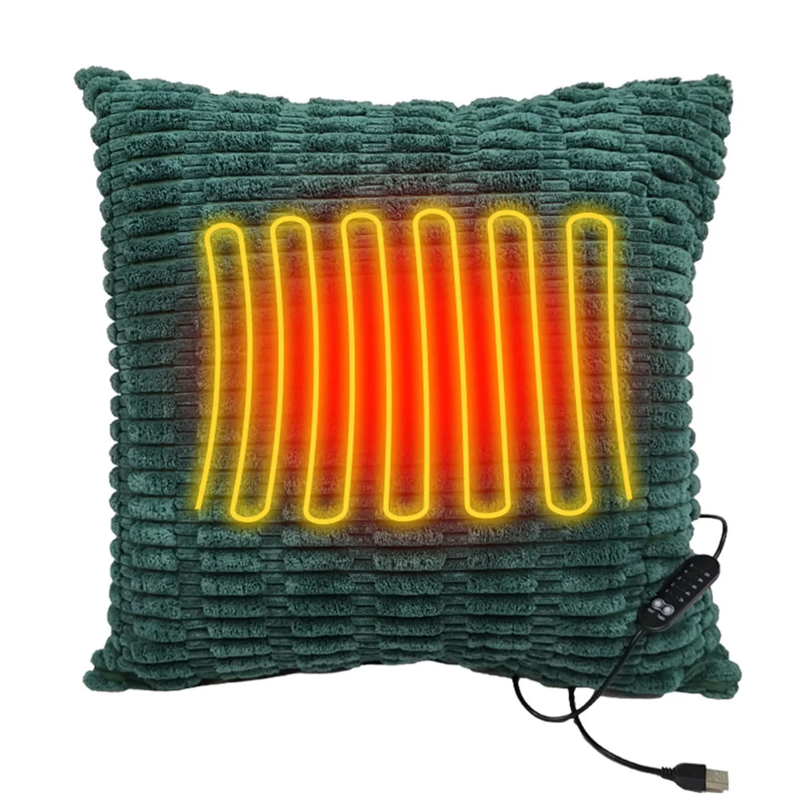 Cuscino riscaldato per cuscino elettrico lombare supporto per sedia da ufficio divano e letto 5 impostazione del calore 5 impostazione del tempo spina USB riscaldata Th