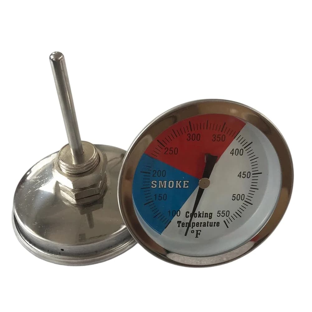Thermometer for BBQ oven JX-21J in stainless steel, Bimetallic thermometer with Large 80mm View Area, Oven Parts