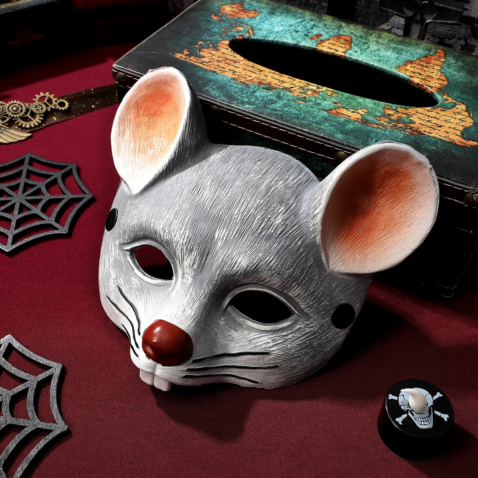 Maschera di carnevale Maschera per mouse 3D Copertura per il viso per feste Maschera per mouse Ratto di Halloween Maschera per bambini Copertura per il viso in maschera Accessori per costumi di animali