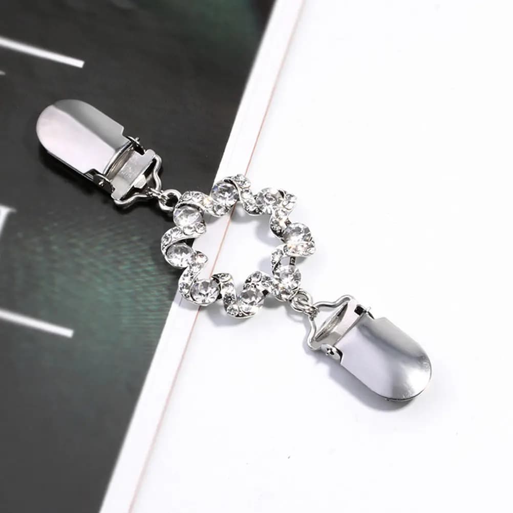 2 Pezzi Fermaglio per Sciarpa con Perle, Spilla Elegante in Lega, Accessorio Decorativo per Abbigliamento, Clip per Sciarpe alla Moda