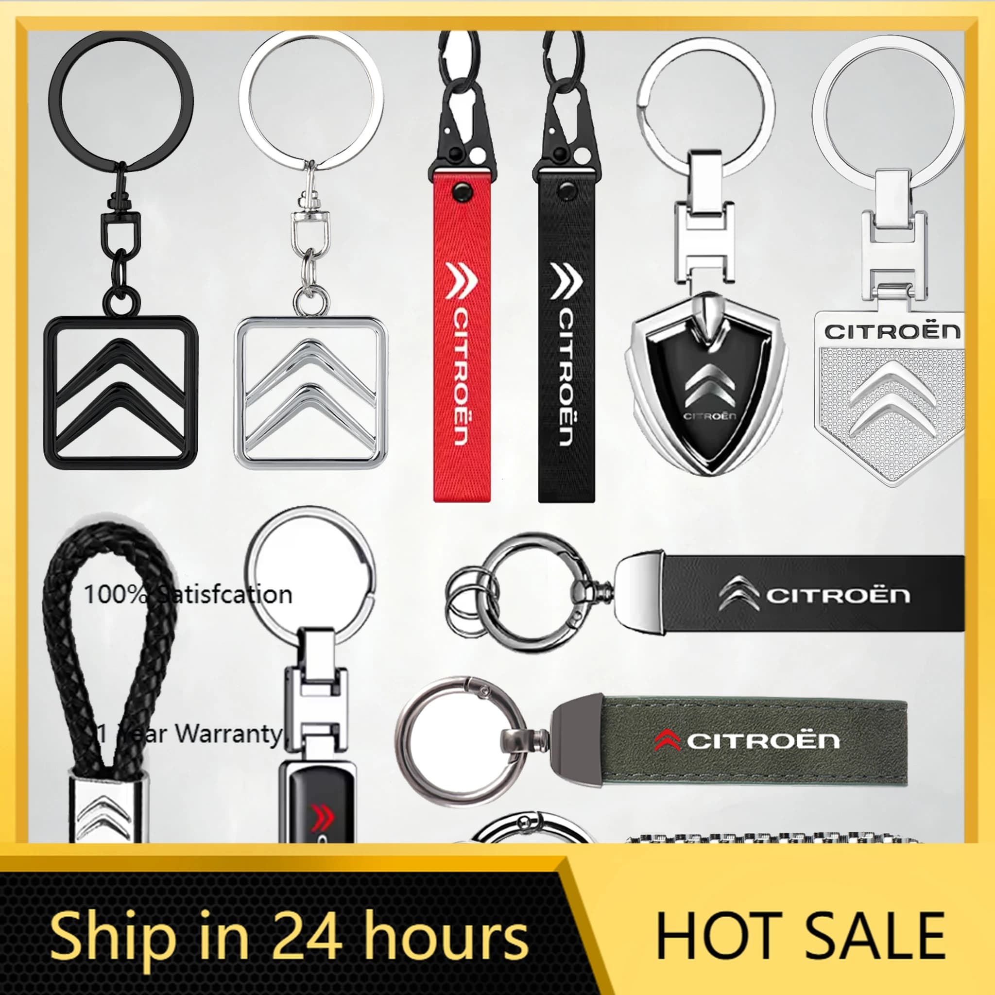 Portachiavi con logo auto in metallo 2026 Hot Car Sticker per Citroen C1 C2 C4 Grand Picasso C4L C5 VTS C-ELYSEE Berlingo C3 Aircross
