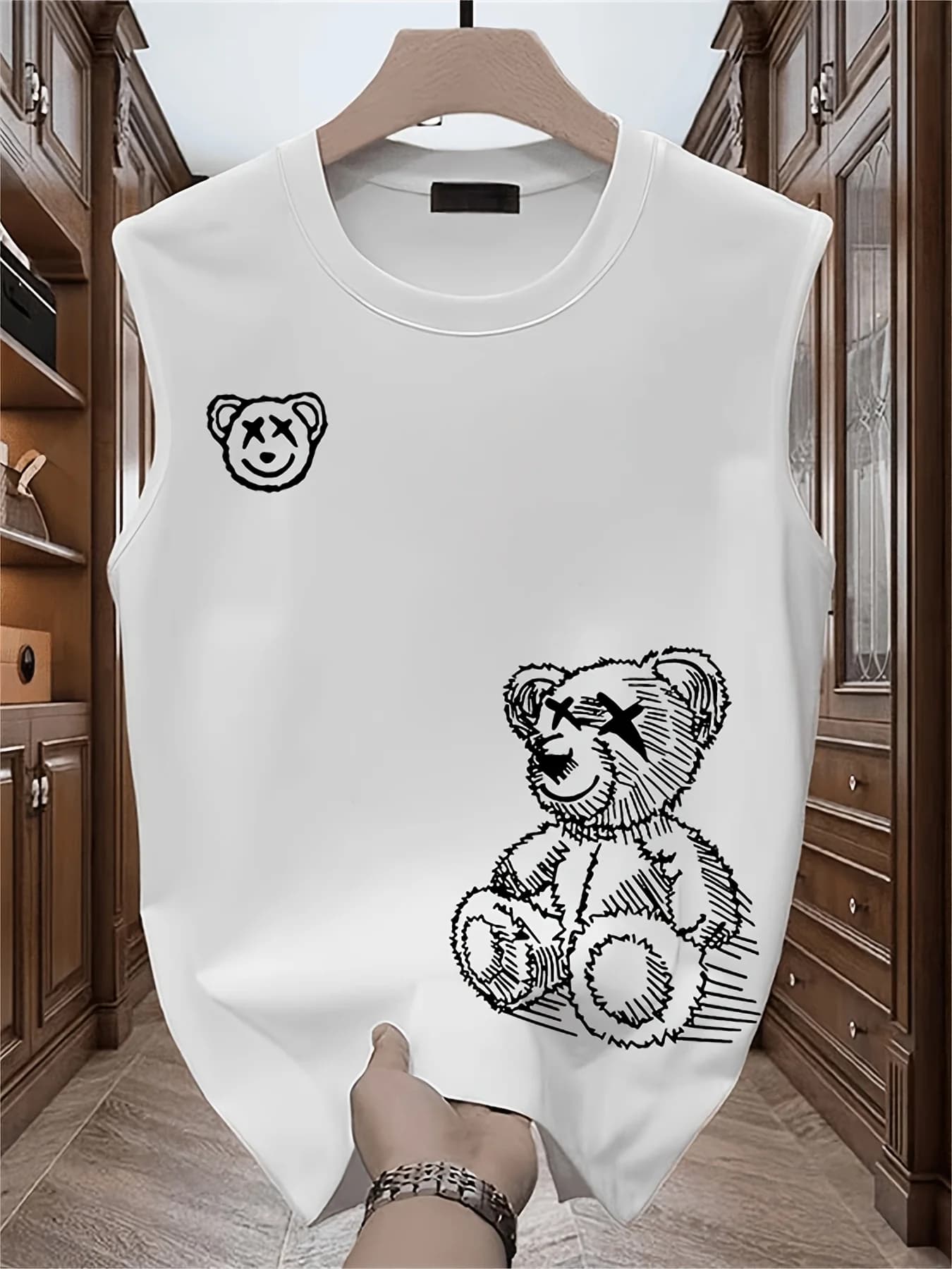 Canotta Estiva da Uomo 100% Cotone, Casual e Sportiva, con Stampa Teschio e Toro, Comoda e Traspirante, Collo Tondo, Senza Maniche