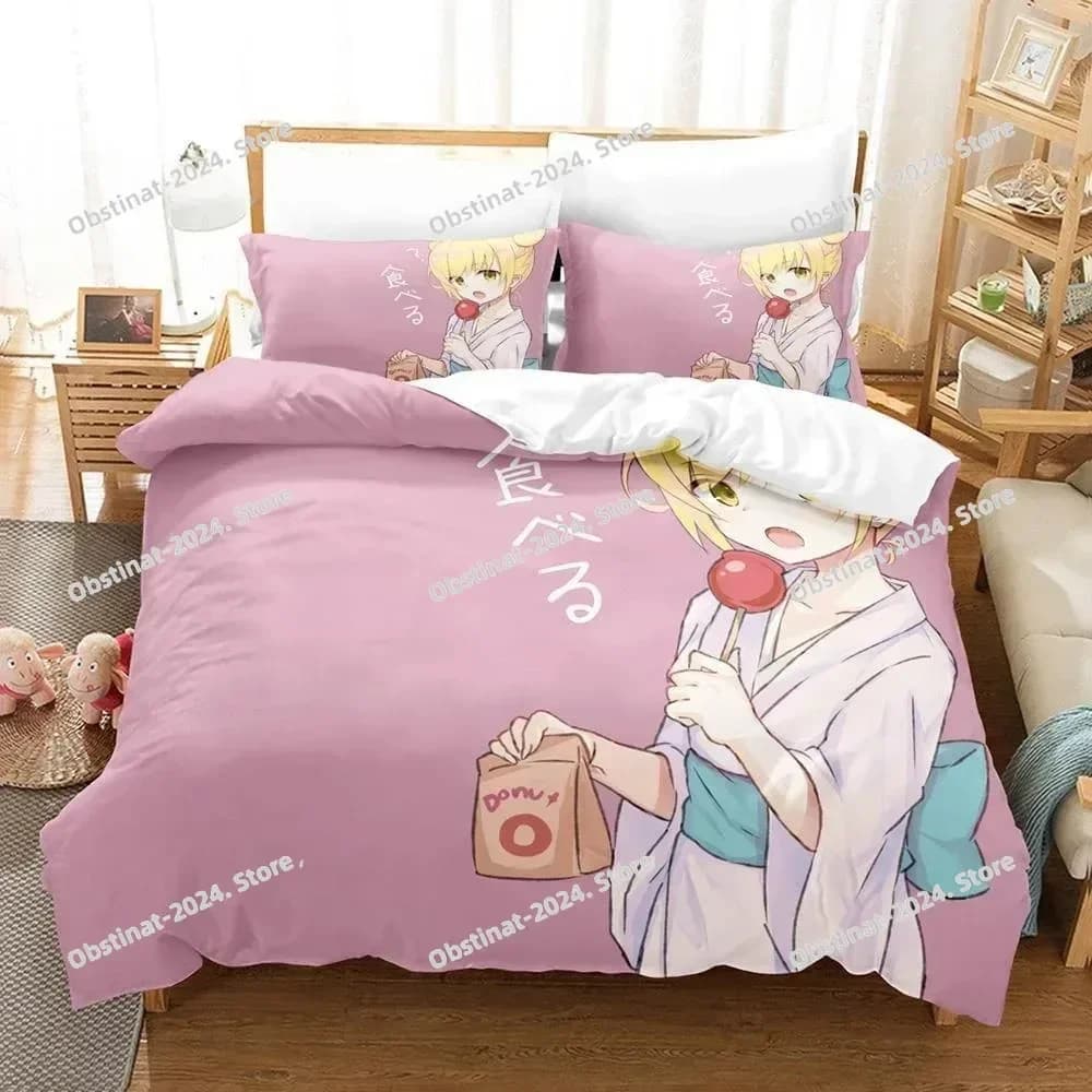 Set biancheria da letto della serie Anime Monogatari alla moda Set letto stampato con federa Copripiumino singolo matrimoniale Queen Super King Size
