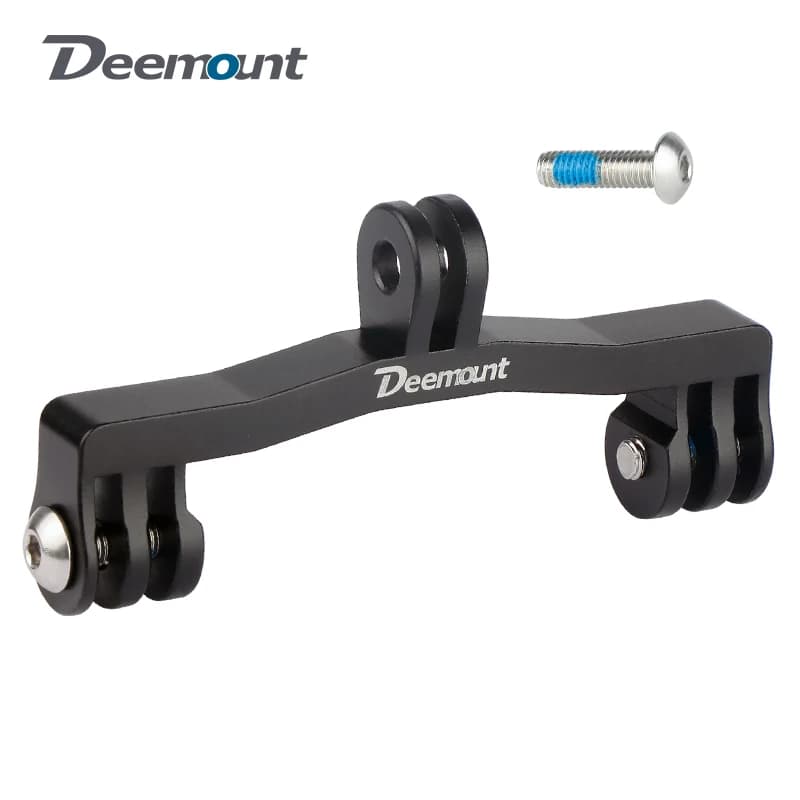Deemount Doppio Adattatore Doppio Portapacchi per Computer da Bicicletta Supporto per Faro Connettore in Alluminio per GoPro Hero 5/6/7/8/9/10/11 Fotocamera Sportiva