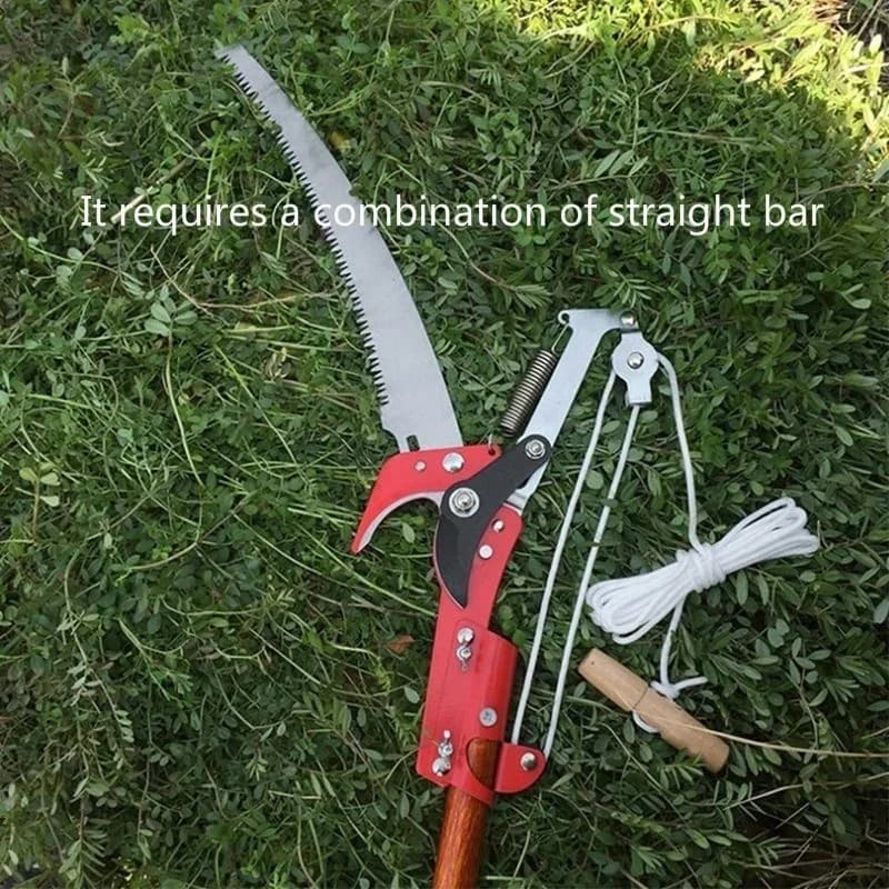 Extensive giant telescopic shears with telescopic pulleys for fruit branches and thick branches at high altitude