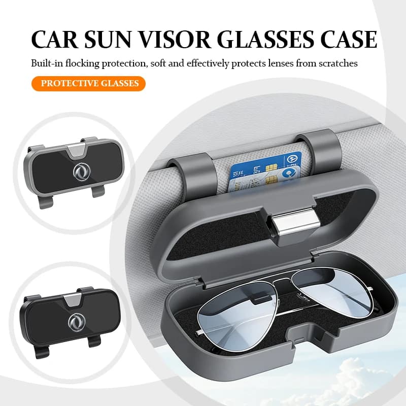 Multifunction Auto Sun Visor Eyeglasses Holder Car Sunglasses Storage Box For Dongfeng Motor DFM DFSK Glory 360 Cefiro MX6 S50